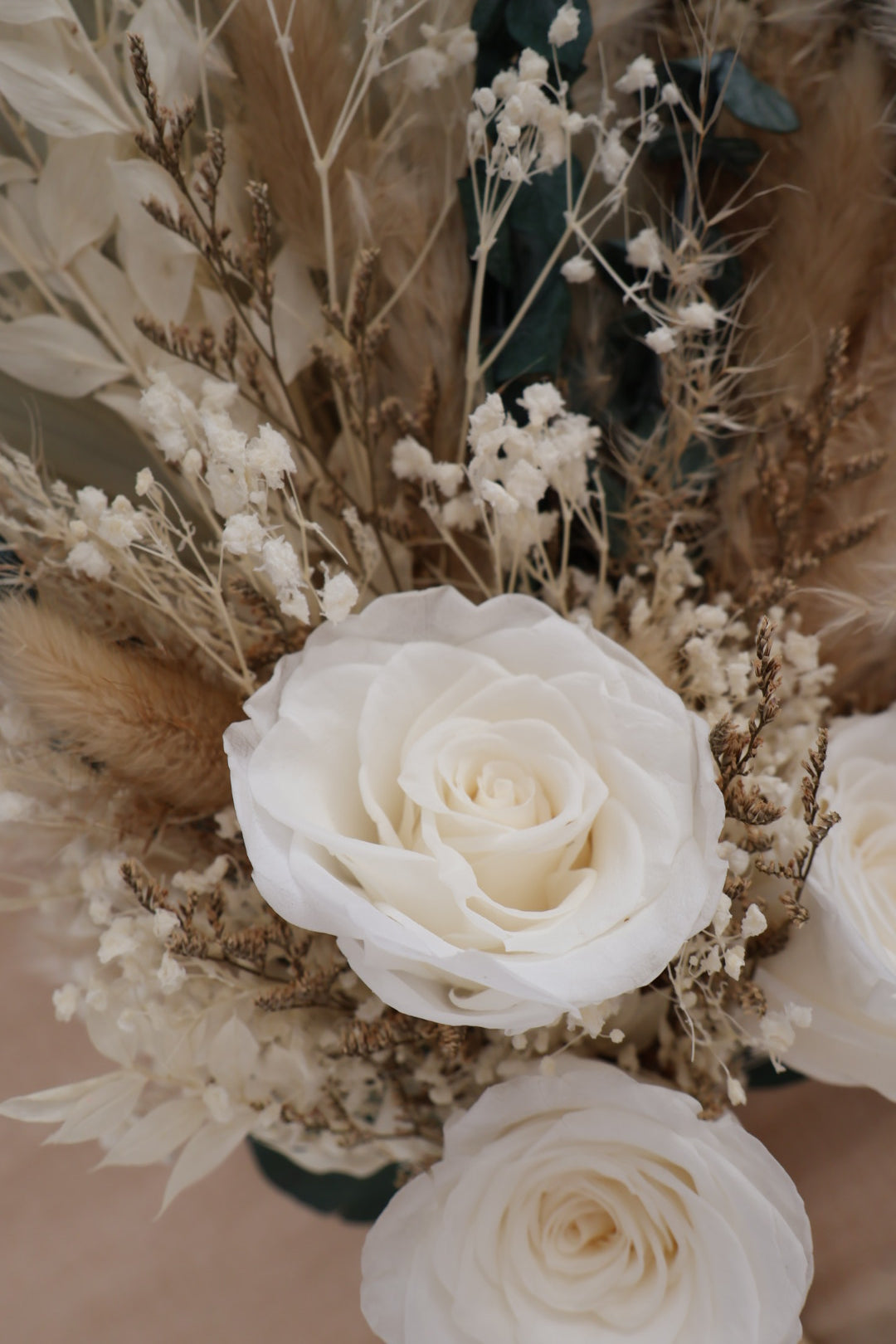 Bridal Bouquet | Pampas Neutrals and Eucalyptus