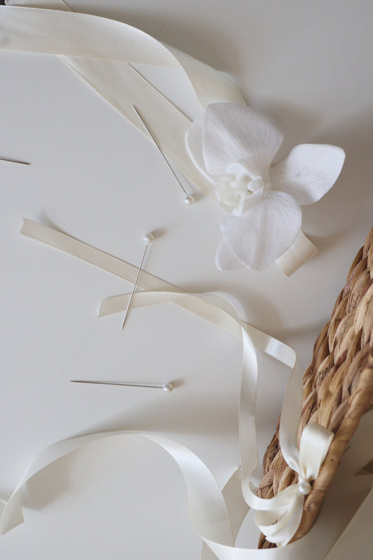 White Orchid Corsage and Buttonhole