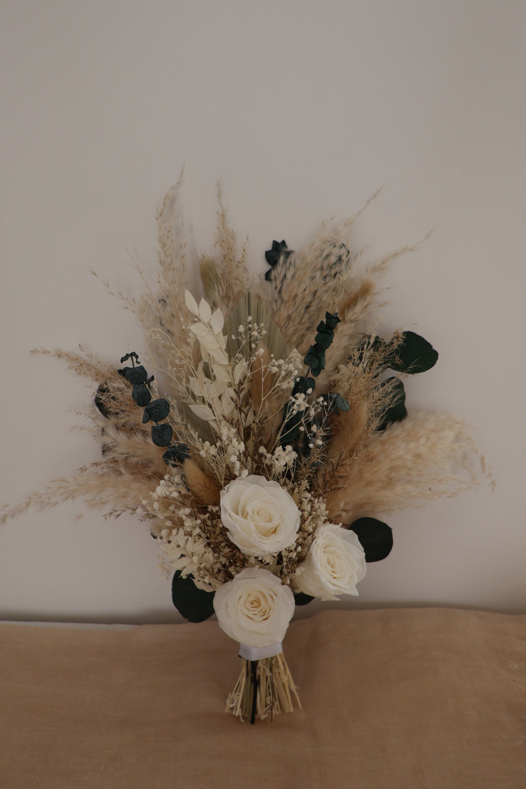 Bridal Bouquet | Pampas Neutrals and Eucalyptus