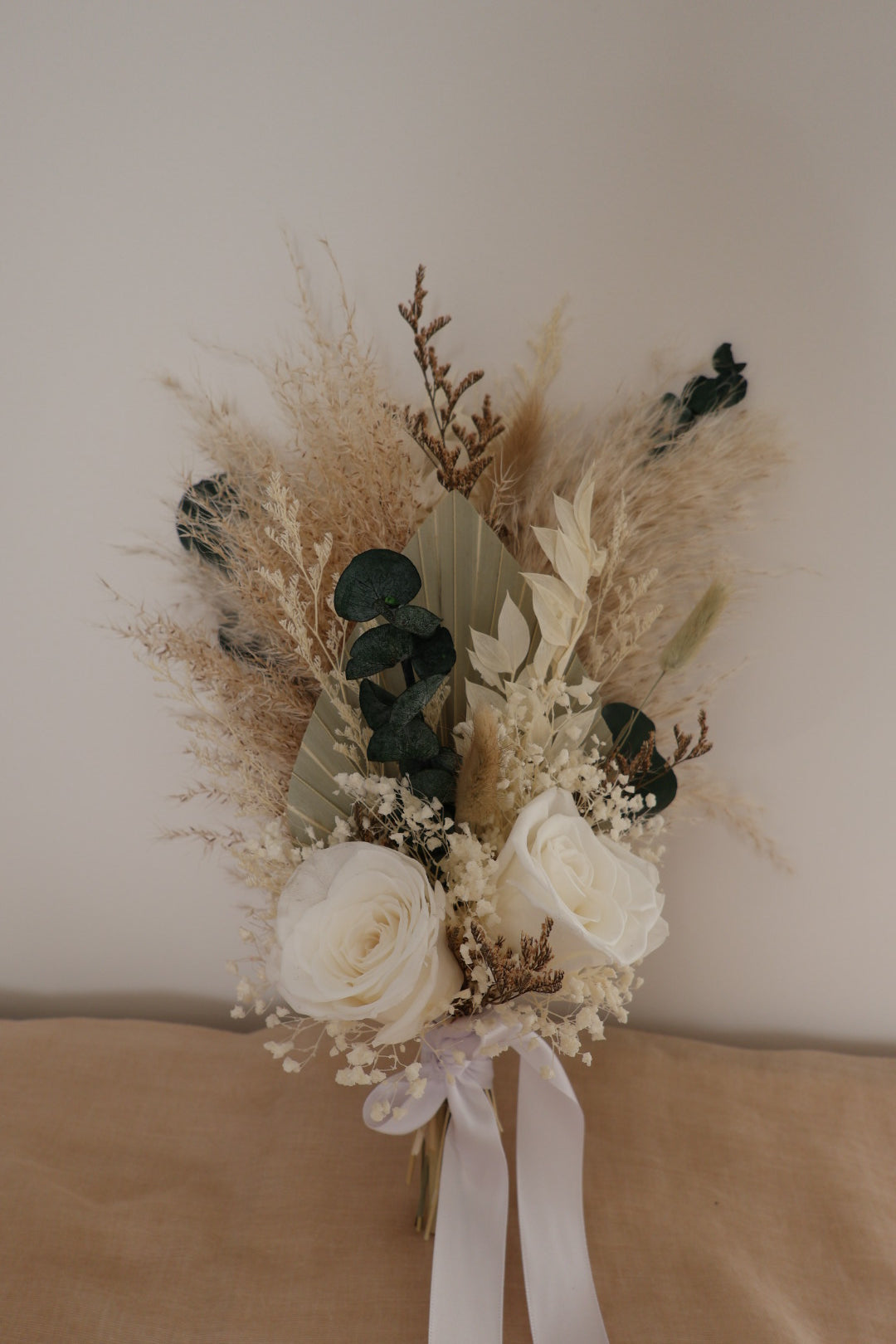 Bridal Bouquet | Pampas Neutrals and Eucalyptus
